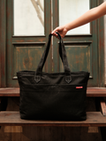 Wide Tote – Black Denim – Large
