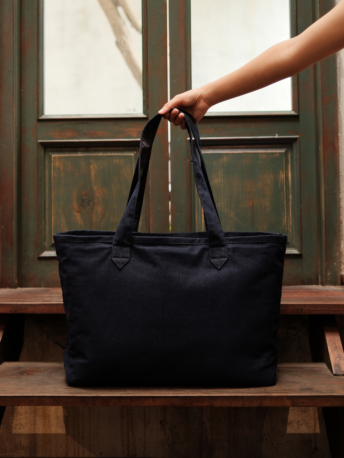 Wide Tote – Indigo Denim – Large