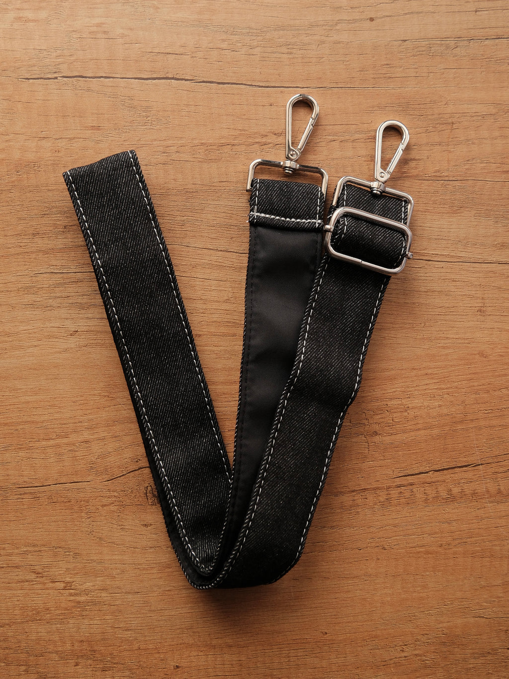 Curved Tote - Black Denim - Medium