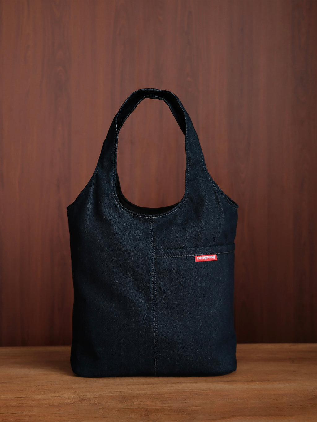 Curved Tote - Indigo Denim - Medium