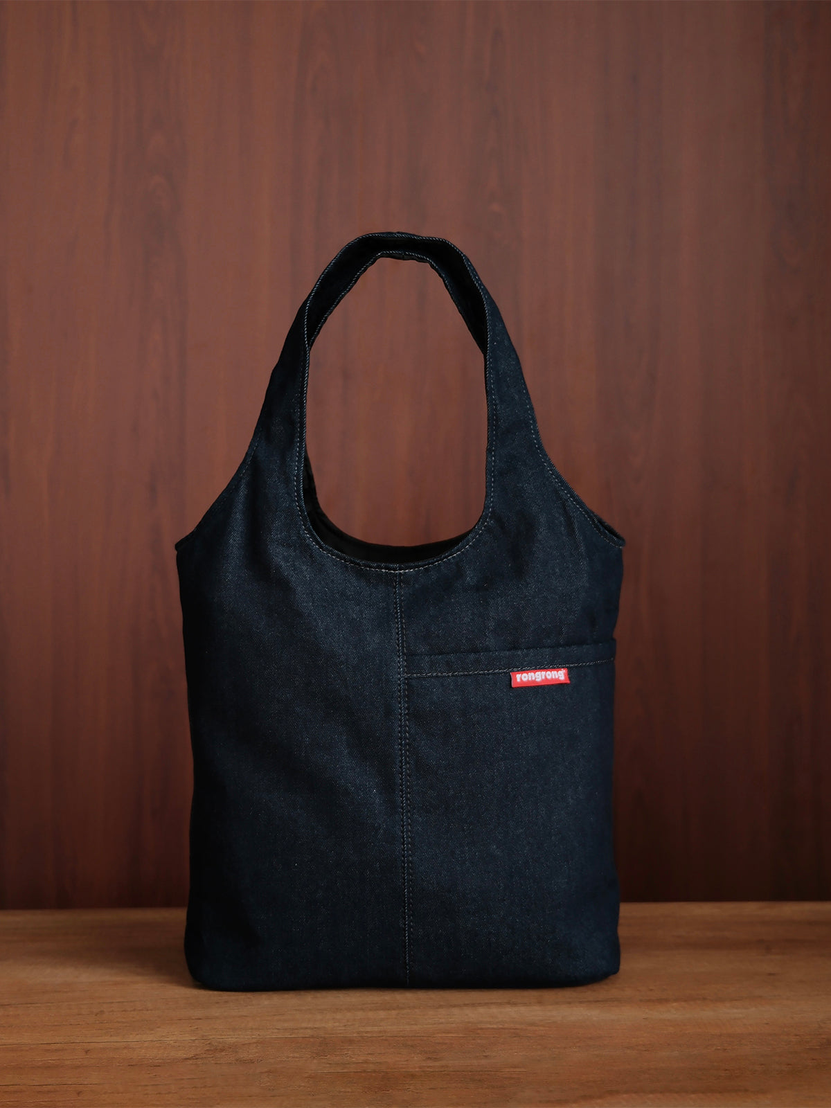 Curved Tote - Indigo Denim - Medium