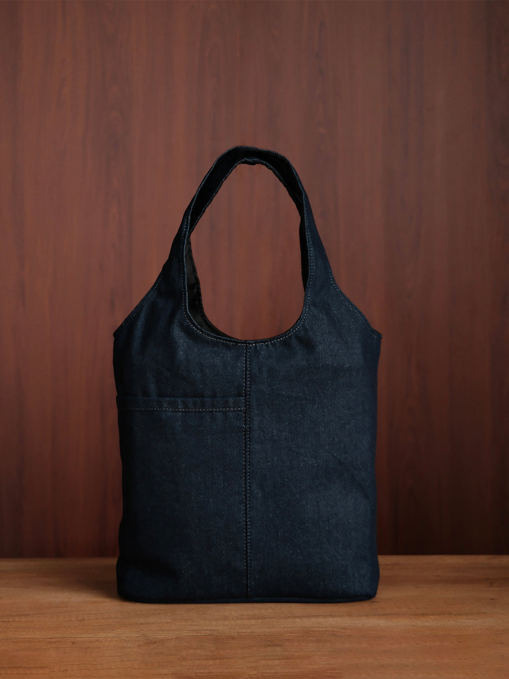 Curved Tote - Indigo Denim - Medium