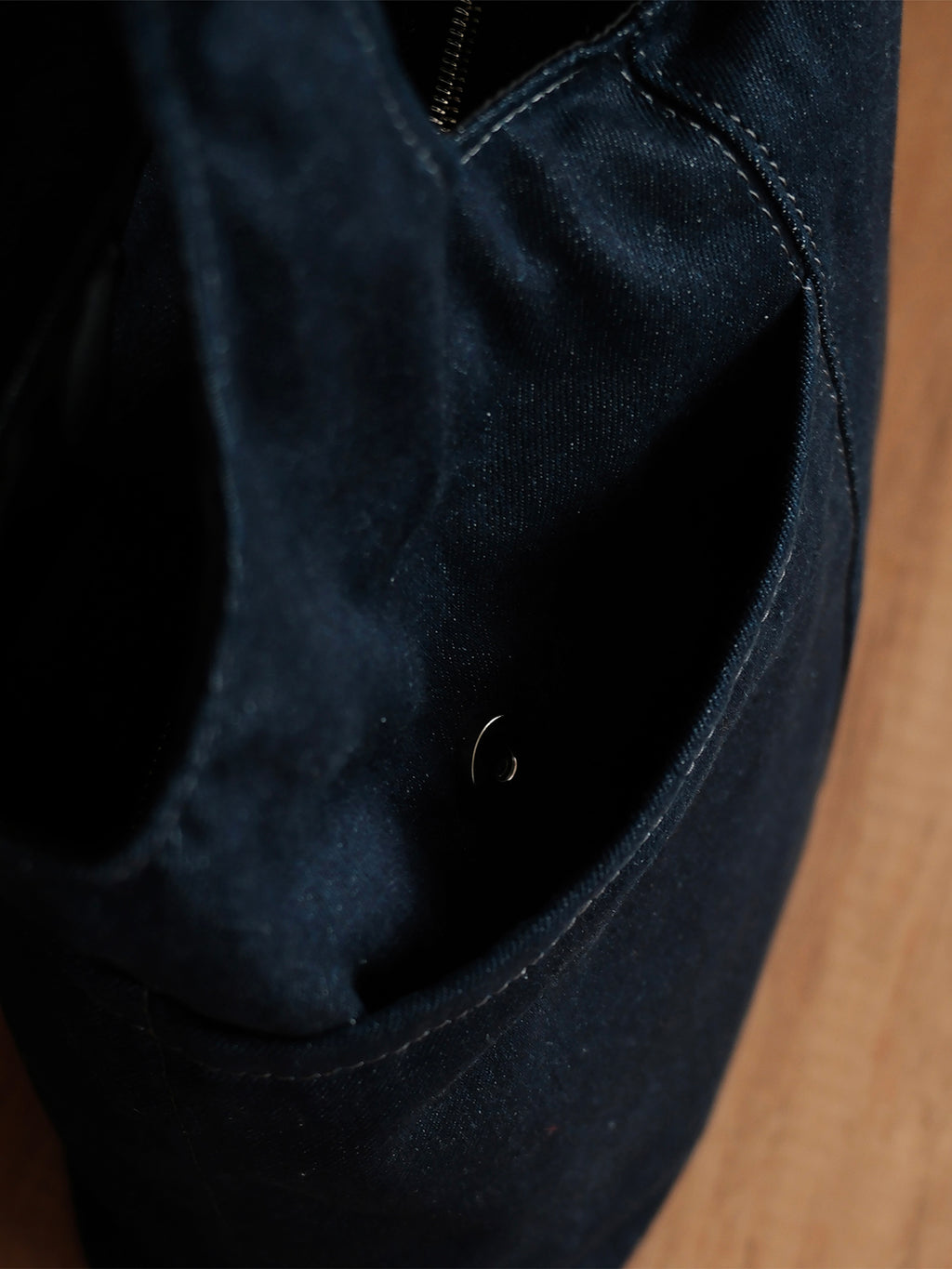 Curved Tote - Indigo Denim - Medium