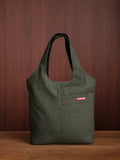 Curved Tote - Moss Green Denim - Medium
