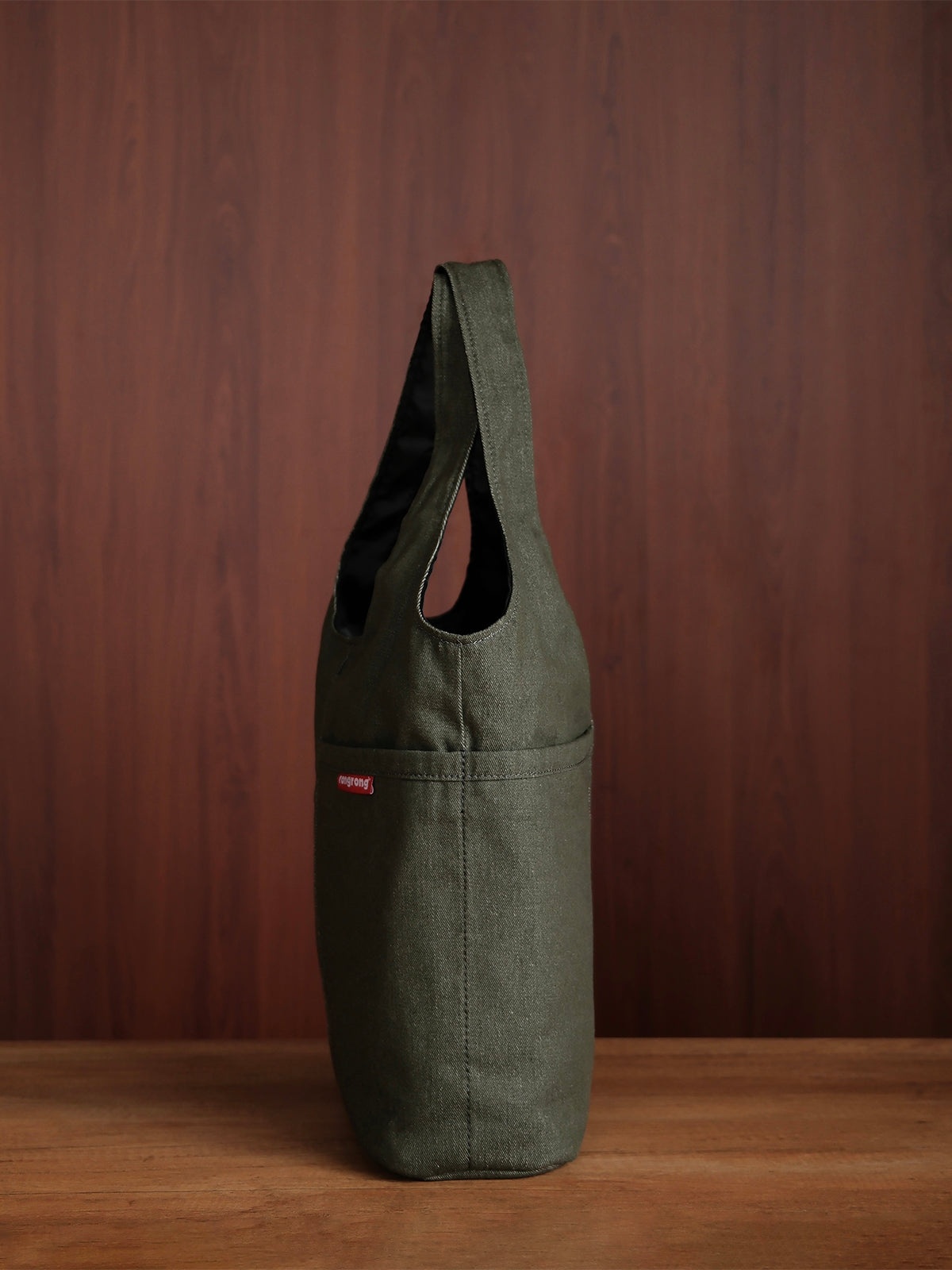 Curved Tote - Moss Green Denim - Medium