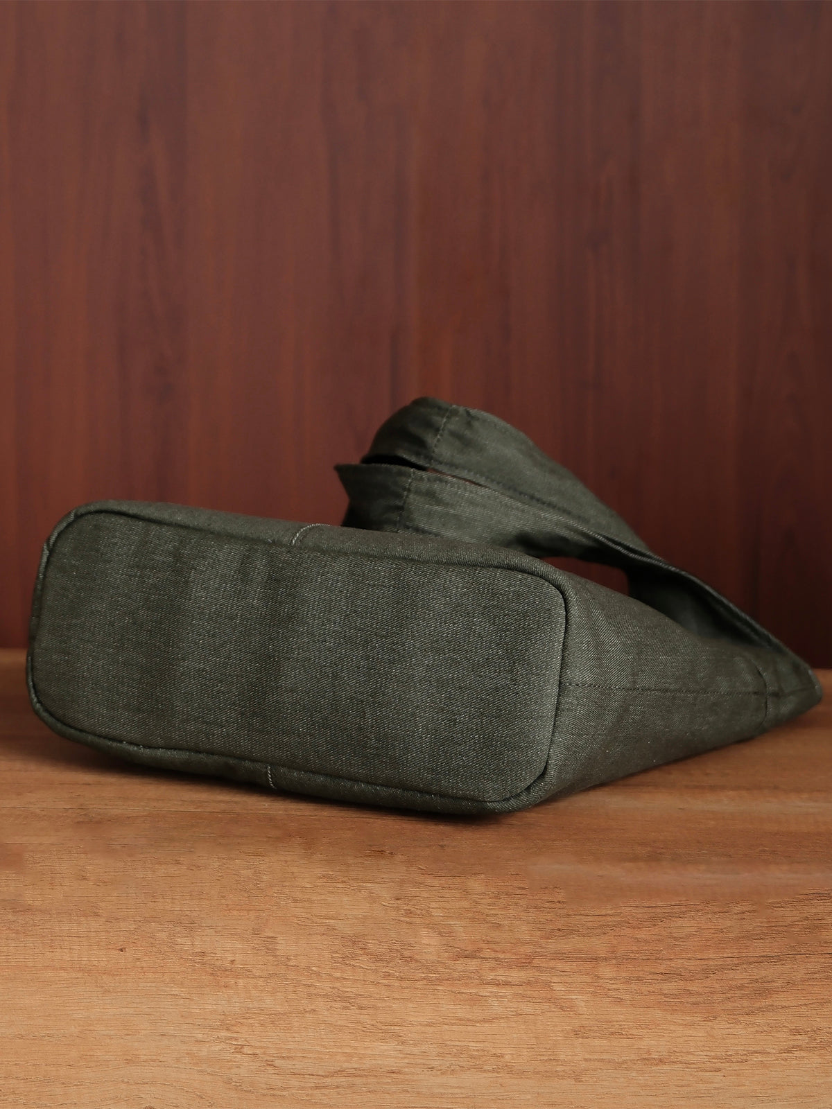 Curved Tote - Moss Green Denim - Medium