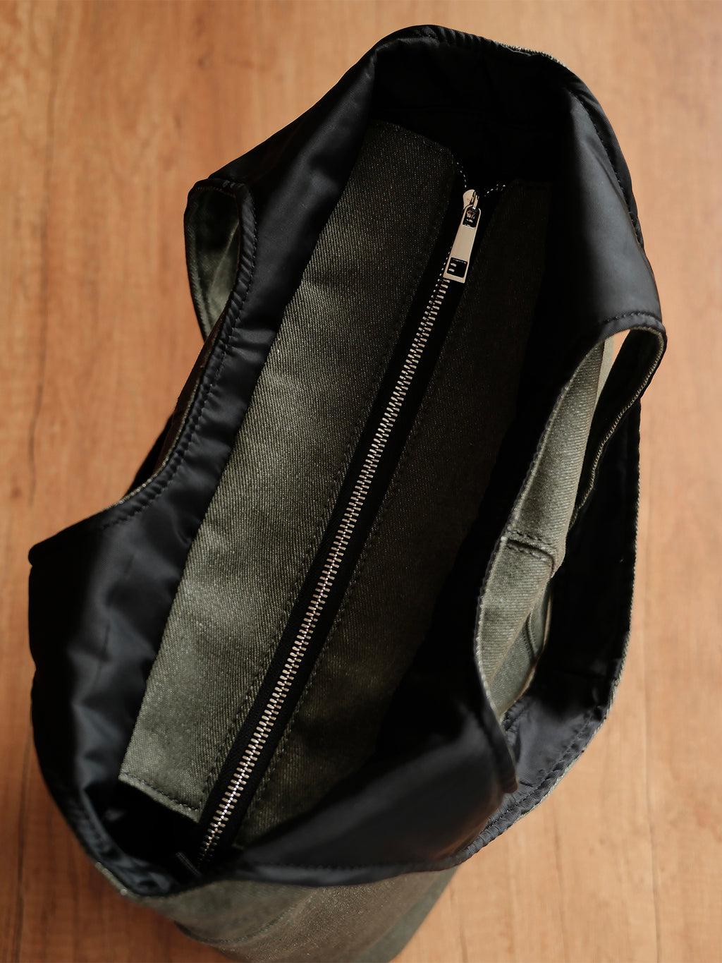 Curved Tote - Moss Green Denim - Medium