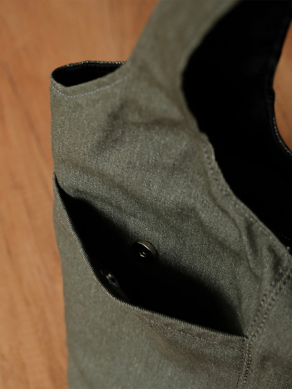 Curved Tote - Moss Green Denim - Medium